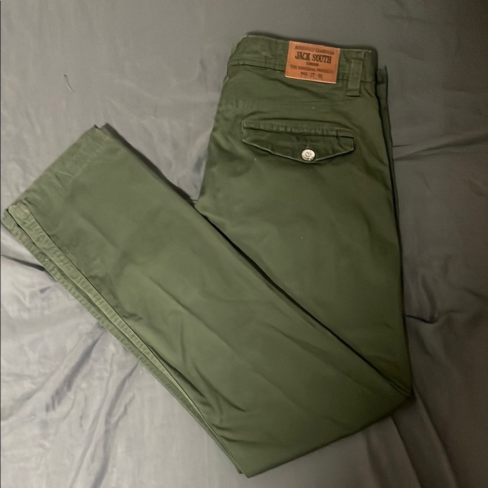 Green Chinos with Durable Fabric and Classic Fit